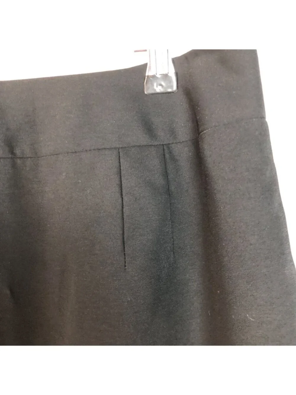 Ann Taylor Loft Black Embroidered Skirt White Geometric Texture Hem Size 8